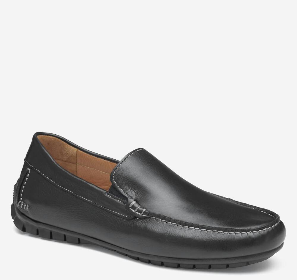 NEW JOHNSTON & MURPHY men's cort moc venetian loafers in black